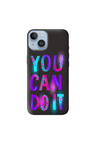 Other Apple iPhone 14 Plus You Can Doit Black Colored Silicone TPU Θήκη