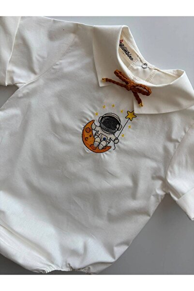 il mio bambino Handmade Embroidered 100% Cotton Space Concept Baby Boy Shirt
