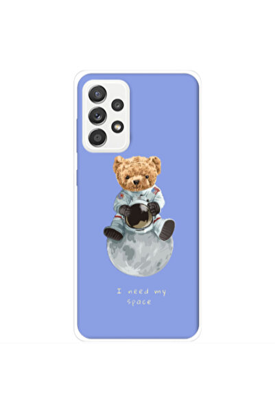 Other Samsung A33 Bear in space Light Purple Colored Silicone TPU Θήκη
