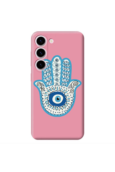 Other Samsung S23 Plus Evil eye bead in hand Pink Colored Silicone TPU Θήκη
