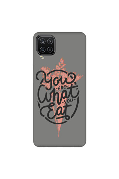 Other Samsung A12 You are What You Eat Grey Colored Silicone TPU Θήκη