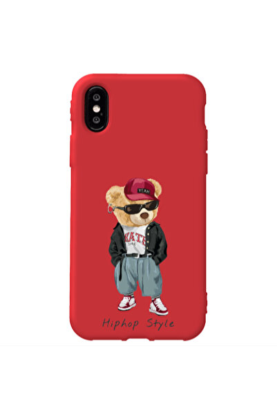 Other Apple iPhone Xs Hip hop style Red Colored Silicone TPU Θήκη
