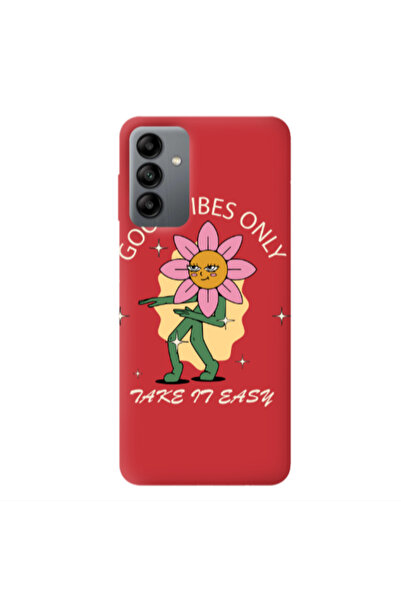 Other Samsung A04S Good Vibes Only Red Colored Silicone TPU Θήκη