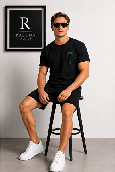 Rabona Fashion Μπλουζάκι με Σχέδιο Παλάμης της Σαουδικής Αραβίας