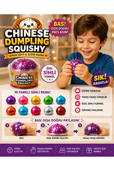 yücel bijuteri ÇİN MANTISI CHINESE DUMPLING SQUISHY - SÜPER YUMUŞAK STRES OYU...