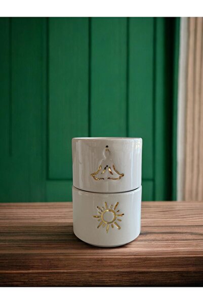 terraco ceramic Sun, Yoga, Handmade Ceramic 2-Piece Mug, Cold Drink Cup with ...