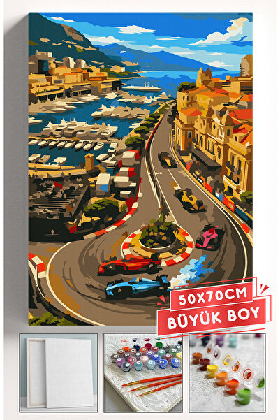 Akihabara Sayılarla Boyama Hobi Seti Çerçeveli Numaralı Tuval Fırça Boya Dahi...