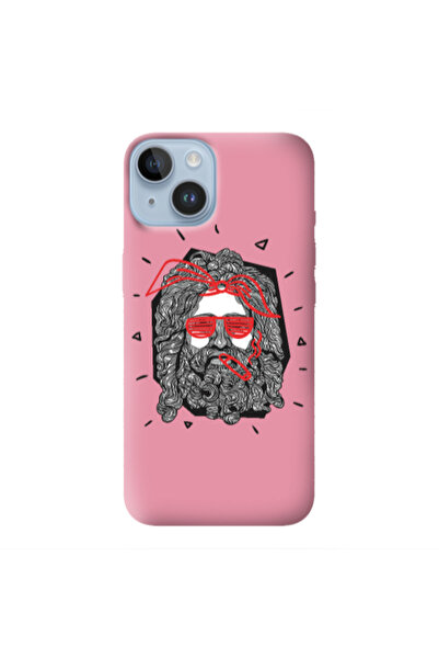 Other Apple iPhone 14 Cool glasses Pink Colored Silicone TPU Θήκη