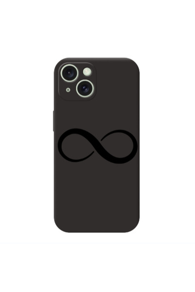 Other Apple iPhone 15 Plus Infinity Black Colored Silicone TPU Θήκη