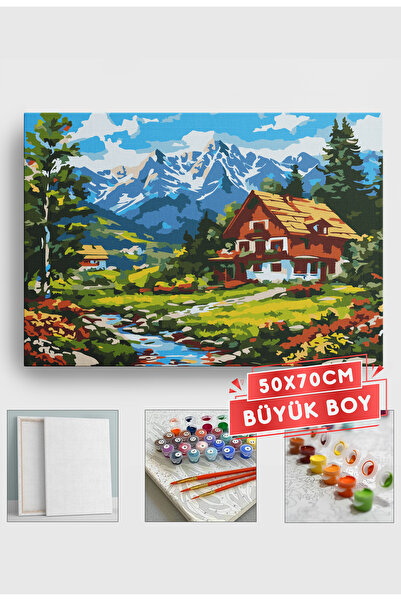Akihabara Sayılarla Boyama Hobi Seti Çerçeveli Numaralı Tuval Fırça Boya Dahi...