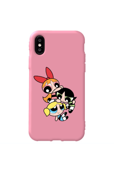 Other Apple iPhone X Powerpuff Pink Colored Silicone TPU Θήκη