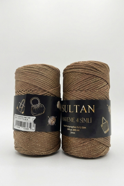 hobi dünyası evim 1 Adet Makreme 4 Simli İp 200 Gram 200 Metre 2 mm Çanta Cüz...