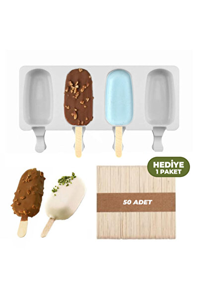 Getshopmini Ice Cream Mold Magnum Ice Cream Mold Silicone + Ice Cream Stick Gift
