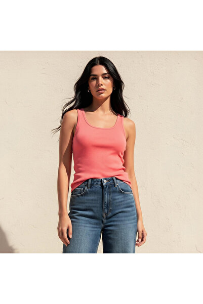 FAV Slim Fit Tank Top with Ribbed Texture