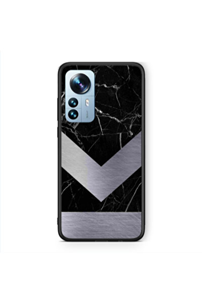 Other Xiaomi Mi 12 Pro Marble Arrow Down Black Glossy Θήκη