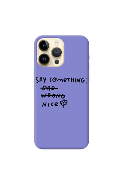 Other Apple iPhone 13 Pro Max Say Something Purple Colored Silicone TPU Θήκη