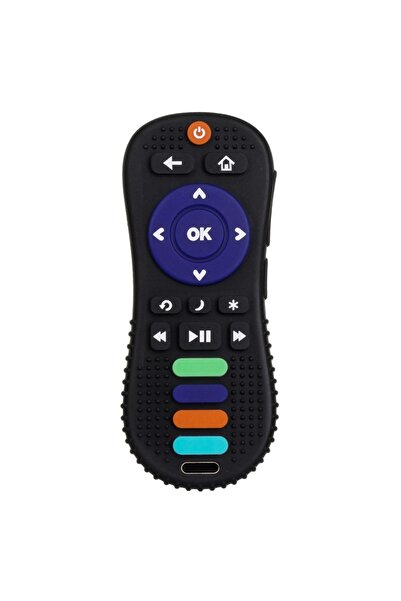 Z Store Jucărie de dentiție din silicon în formă de telecomandă TV - Negru, 5...