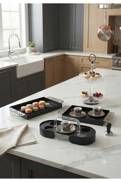 Generic Hospitality Tableware Set Serving Trays with Cup Holder Cake Dessert ...
