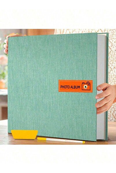 QIANBEIYOU 1Pc Green Handmade Large Self-Adhesive Scrapbook Photo Album 29.21...