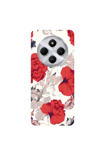 Other Xiaomi Redmi 14c Red Flowers Transparent Silicone TPU Θήκη