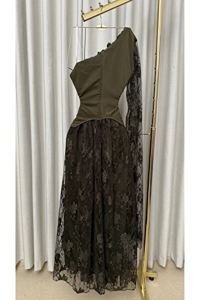 shahad fashion Royal Olive Forest Style Evening Dress,