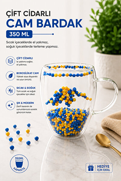 Evsun Home Collection Double Walled Glass 350ml