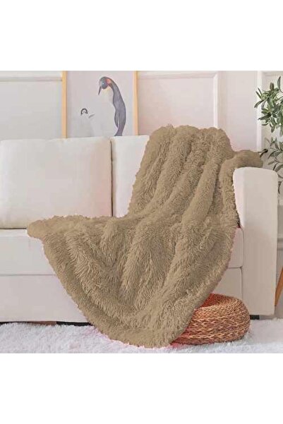 Linea Home Κουβέρτα Ριχτάρι Καναπέ Γούνινη Μόκα Μονή 150Χ200 LH2019110-1