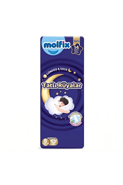 Molfix 3 PAKET Bebek Bezi Sweet Dreams E.Large 6 Numara 48'li