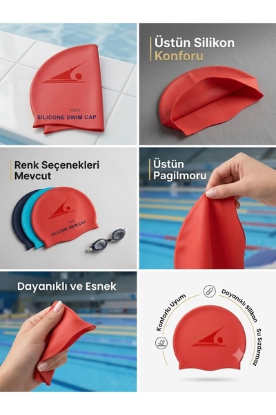 Ceylan Yolu Awm %100 Silikon Havuz ve Deniz Yüzücü Bonesi - Esnek, Su Sızdırm...