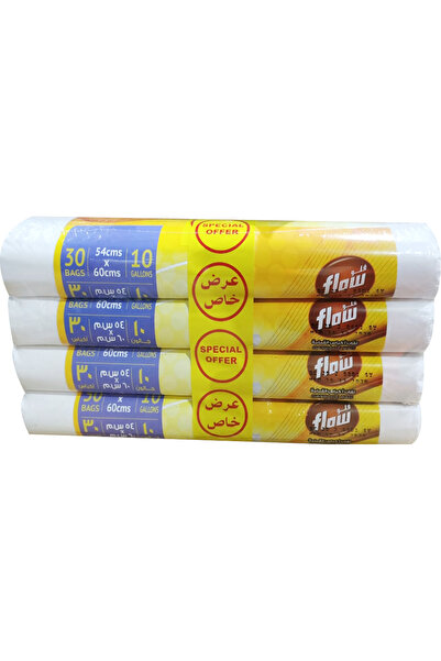 Flow Garbage Bag Rolls White 54x60cm 4x30's
