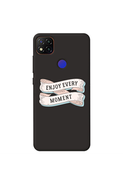 Other Xiaomi Redmi 9c Enjoy Every Moment 2 Black Colored Silicone TPU Θήκη