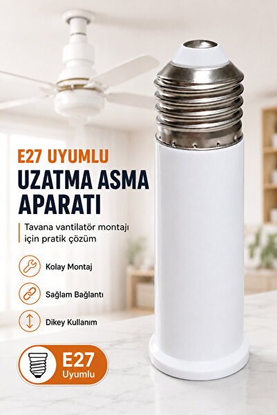 Waldern Tavan Vantilatör Uzatma Aparatı E27 Uyumlu