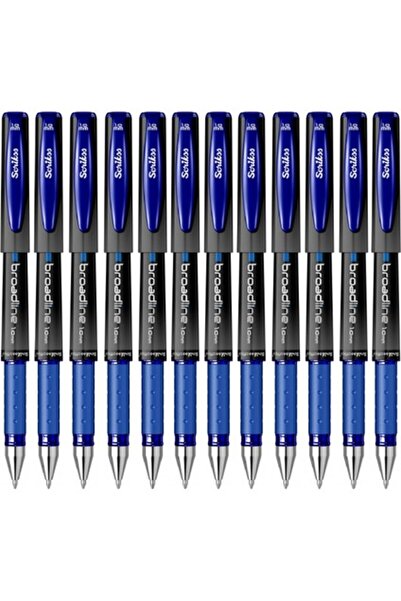 Scrikss Jel İmza Kalemi 1.0 mm Mavi 12 Adet Kalem Seti Yazım Kolaylığı Sağlar