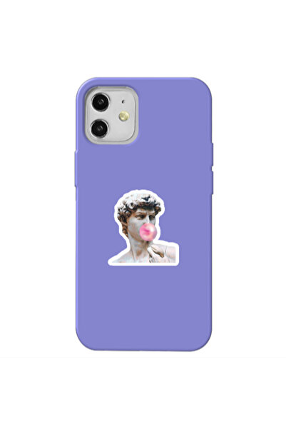 Other Apple iPhone 12 Bubble Purple Colored Silicone TPU Θήκη
