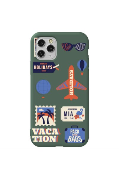 Other Apple iPhone 11 Pro Max Vacation Dark Green Colored Silicone TPU Θήκη
