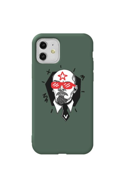 Other Apple iPhone 11 Stars and glasses Dark Green Colored Silicone TPU Θήκη