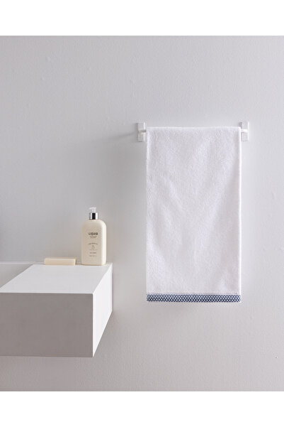 Madame Coco Topaze Cotton Face Towel - White/Blue - 50X70 cm