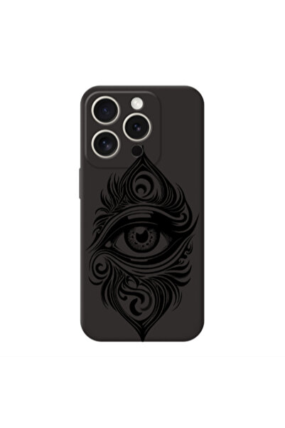 Other Apple Iphone 16 Pro Eye patterned drawing Black Colored Silicone TPU Θήκη