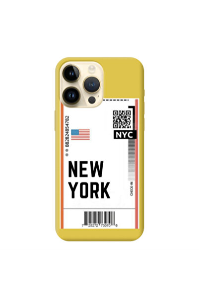 Other Apple iPhone 13 Pro Max New York NYC Yellow Colored Silicone TPU Θήκη
