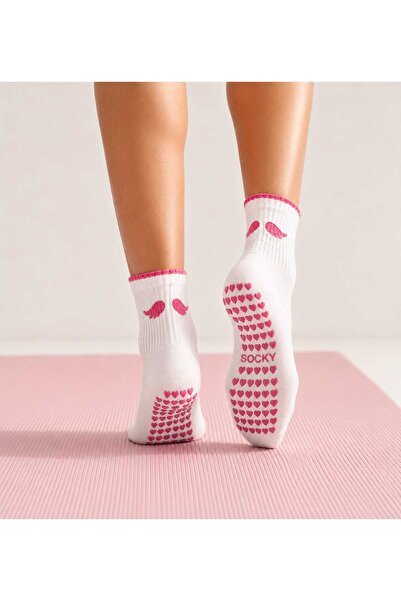 E&N Socks Sweet Angel Kanatlı Kaydırmazlı Pilates Çorabı