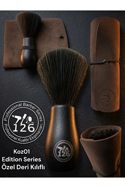 126 Professionel Barber Series Koz Edition 01 Ense Fırçası / Deri Çantasıyla ...