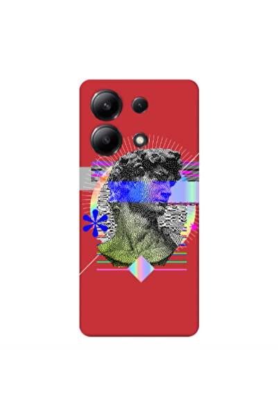 Other Xiaomi Redmi Note 13 4G Statue pixels Red Colored Silicone TPU Θήκη