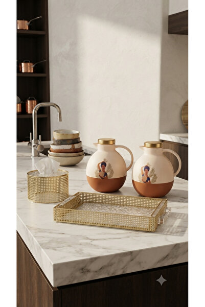 Generic Luxury Tea and Coffee Set with Serving Trays and Tissue Box Elegant a...
