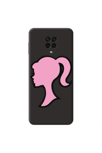 Other Xiaomi Redmi Note 9 Pro Line girl Black Colored Silicone TPU Θήκη