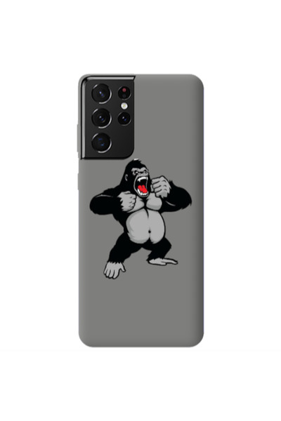 Other Samsung S21 Ultra Angry Gorilla2 Grey Colored Silicone TPU Θήκη