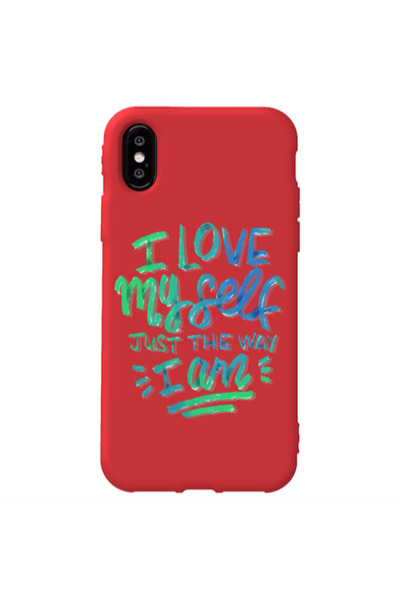 Other Apple iPhone Xs Max I Love My self Red Colored Silicone TPU Θήκη