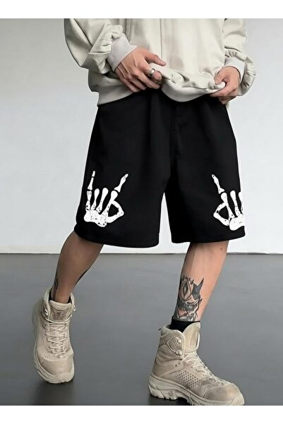 New Shine Bersrek Printed Black Shorts