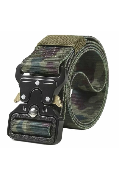OEM Curea Tactica pentru pantaloni, culoare Camuflaj cu catarama Neagra