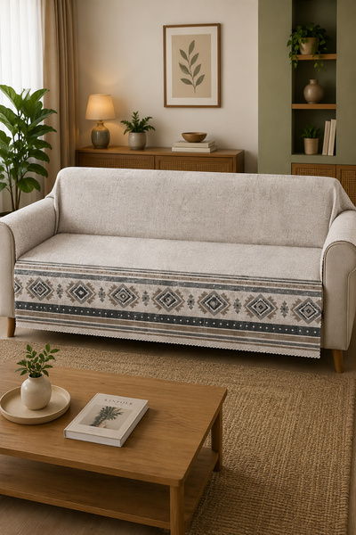 LTS HOME Çok Amaçlı Modern Bohem Kadife Koltuk Örtüsü,Çekyat Örtüsü Piknik Ör...