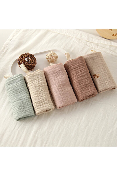Choice1 5Pcs-rainbow 、3/5Pcs 6-Layer Pure Cotton Baby Cotton Washcloth Soft G...